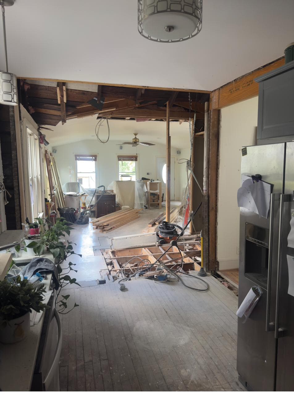 View from the kitchen through the new opening