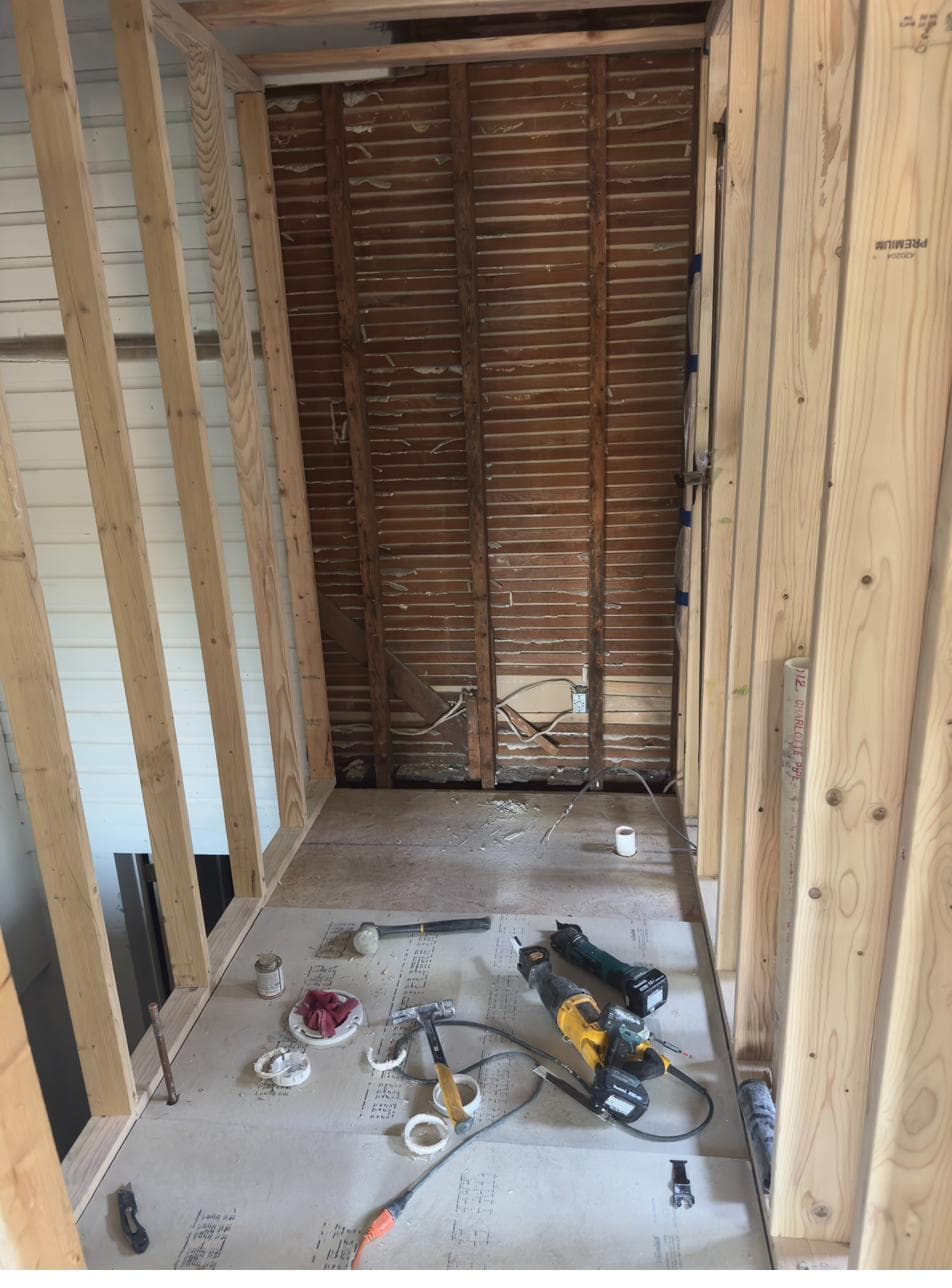 Old pantry opened for reframing